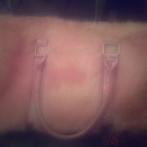 Fuzzy pink weekender bag